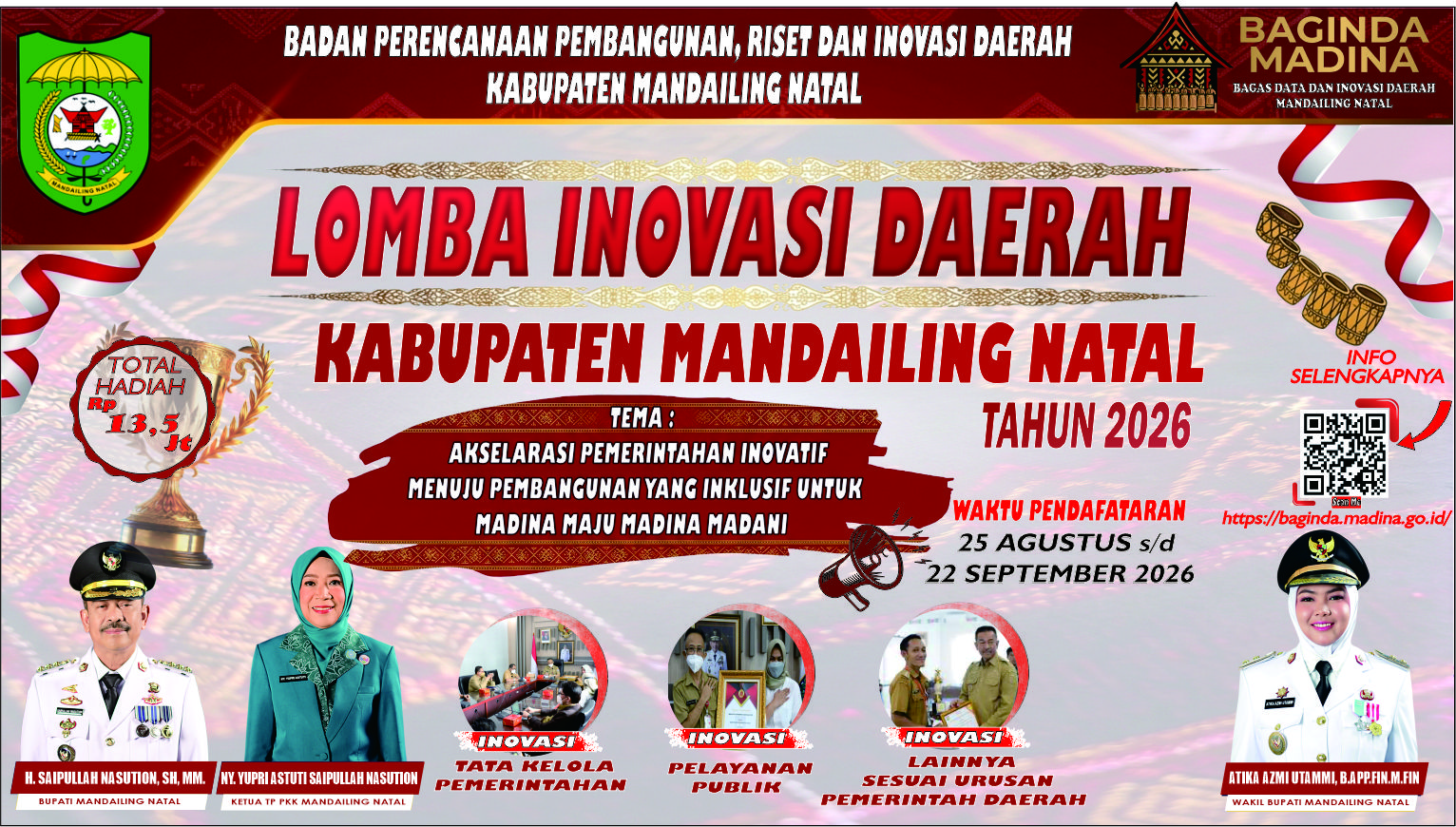 Gambar Berita: Pemkab Mandailing Natal Resmi Gelar Lomba Inovasi Daerah 2026, Dorong Transformasi Pelayanan Melalui Platform "Baginda Madina"